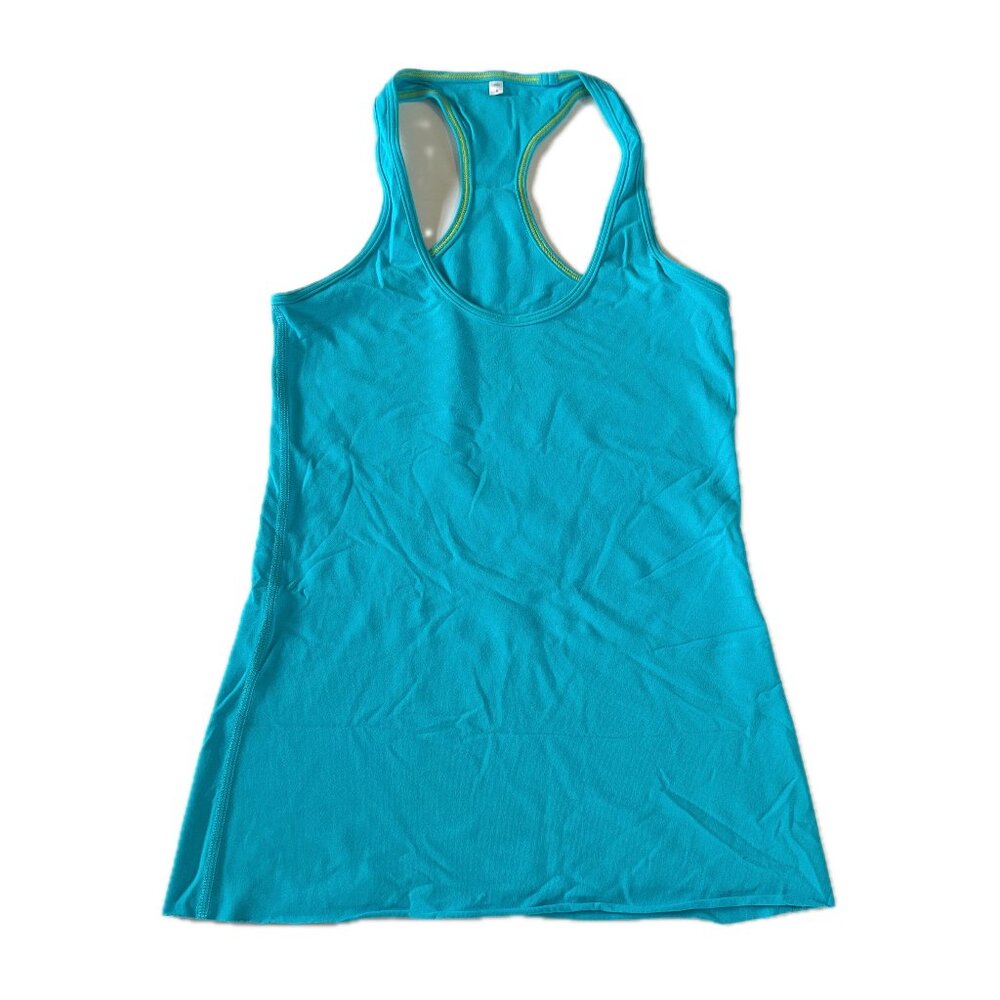 LULULEMON Cool Racerback Tank Top Nulu Blue Womens Size 4 Small
